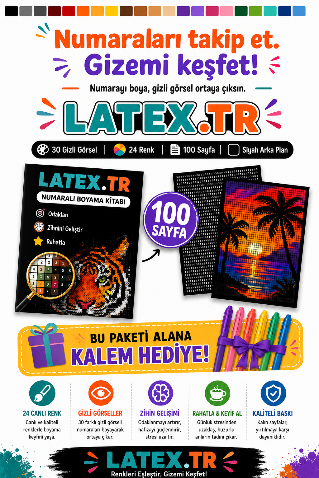 LatexTr™ - Gizemli Nokta Boyama Kitabı - HEDİYELİ